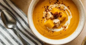 bowel of red lentil and squash .